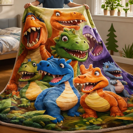 Cute Smiling Dinosaurs Flannel - Cozy Fun for Kids!