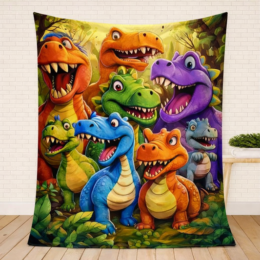 Cute Smiling Dinosaurs Flannel - Cozy Fun for Kids!
